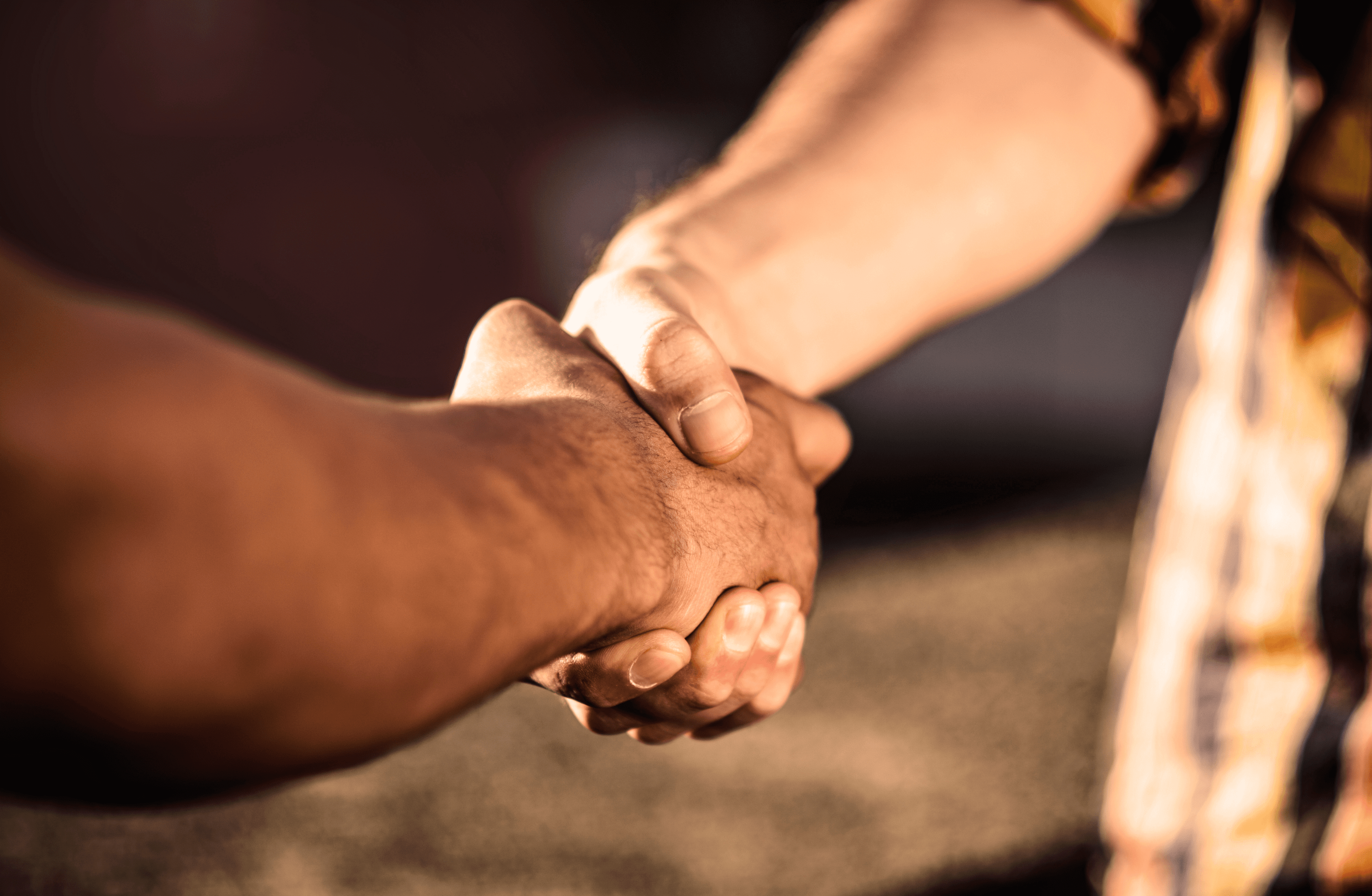 Stone Haven Developments Two people shaking hands outdoors, with a close-up focus on their hands and arms—a gesture of partnership inspired by Stone Haven Developments. Ontario