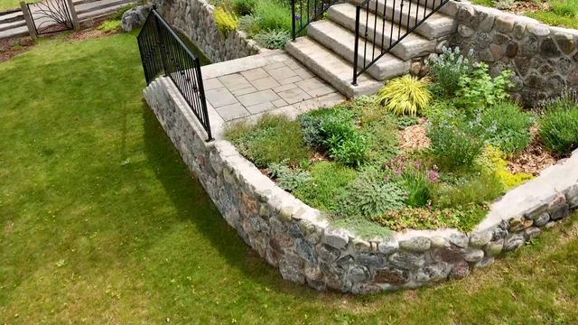 Natural Stone Retaining Wall